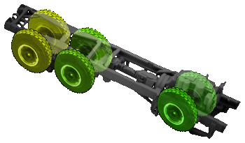 Neumático delantero izquierdo: 80%
Llanta delantera derecha: 80%
Neumático medio izquierdo: 70%
Neumático medio derecho: 70%
Neumático trasero izquierdo: 50%
Llanta trasera derecha: 50%